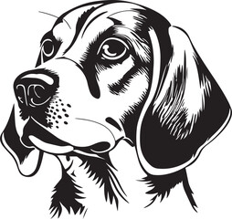 Beagle face isolated on a white background, SVG, Vector, Illustration.	
