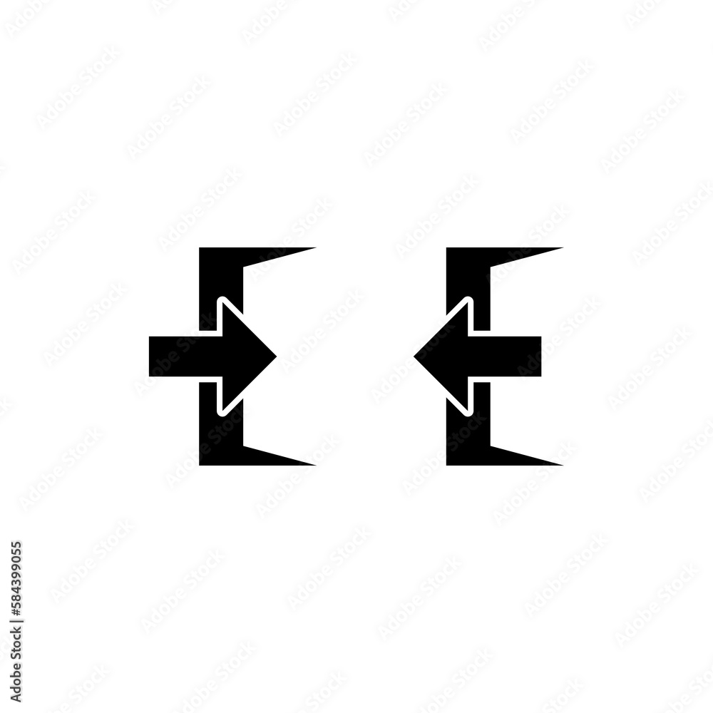Aufkleber exit and enter door with arrow symbol isolated on transparent background