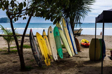 surfboard on the beach - obrazy, fototapety, plakaty