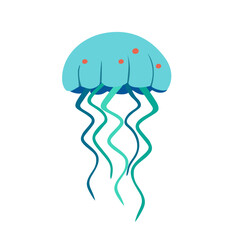 Jellyfish vector icon. Cartoon colorful icon isolated on white background. Beautiful silhouette for tattoo design, festive card, fashion ornaments, logo, children, pattern. Vector illustration.