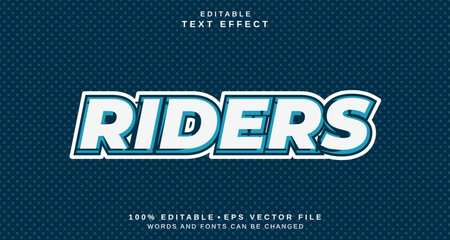 Editable text style effect - Riders text style theme.
