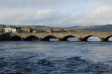 Thomond Bridge in winter (Limerick, County Limerick, Munster, Ireland)