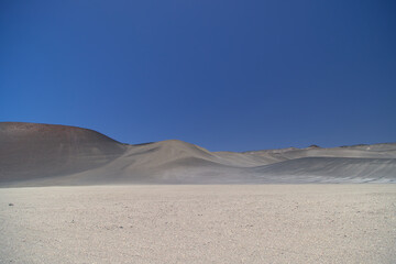 The white dunes of Pumice near the volcanoes in the Puna Aregentina