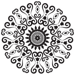 Flower Mandala Vintage decorative elements. Oriental pattern, vector illustration.Mandala Coloring book page
