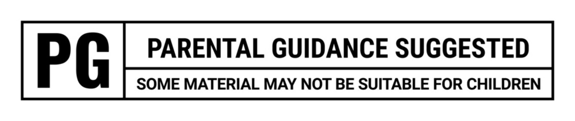 PG Parental Guidance Movie Film Rating Warning Label Sign Vector Illustration