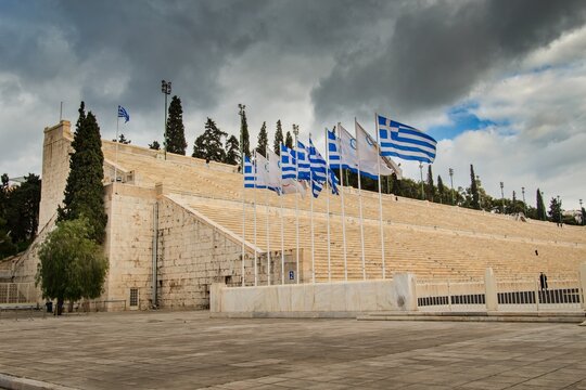 The Panathenaic Stadiumstadium or Kallimarmaro in Athens, Greece. One of the main historic attractions of Athens and the only stadium in the world built entirely of marble without people