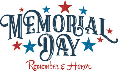 Memorial Day USA Text Banner
