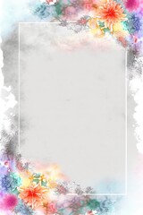 Dove Gray Color Background Silhouettes Flowers Vertical Mobile Postcard. Generative AI