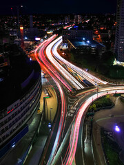 Night city traffic, long exposure timelapse 
(Holloway circus, Birmingham, UK)