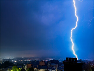Lightning strike in Dunfermline, Scotland