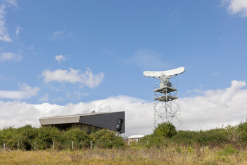 Primary radar structure of the English HM Coastguard on top of the White Cliffs of Dover
