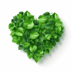 Fototapeta na wymiar heart shaped green leaves or tree, generative ai