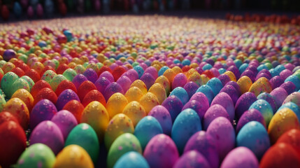 Viele farbige Ostereier, generative KI