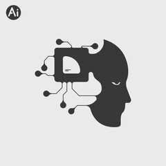 Vector flat icon. Artificial intelligence