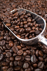 coffee beans in the spoon