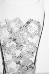 glass with ice cubes сloseup