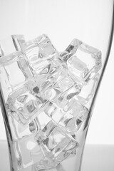 glass with ice cubes сloseup