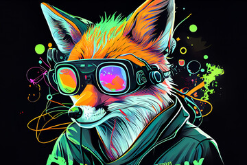 Loga fox hipster. Generative AI, Generative, AI