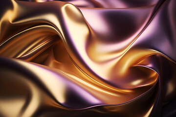 Beautiful shiny pink and gold silk textureBeautiful shiny pink and gold silk texture. Generative AI.