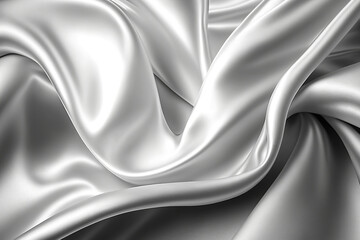 Glossy white silk texture. Generative AI.