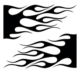 Abstract black silhouette fire flames tattoo vector art graphic. Tribal lame car vinyl decal and airbrush stencil.