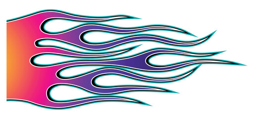 Speed flame sports car decal vinyl sticker. Racing car tribal fire flames vector art graphic. Side vehicle decoration for car, auto, truck, boat, suv, motorcycle.