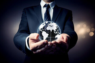 Global business concept. - Generative Ai. -  international, trade, commerce, economy, finance, investment, market, growth, development, expansion, opportunity, competition, innovation.

