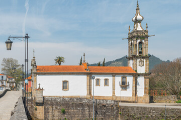 The church of Santo Antonio da Torre Velha. Is a late baroque temple with nave greater chapel sacristy and bell tower in the town of Ponte de Lima, Portugal