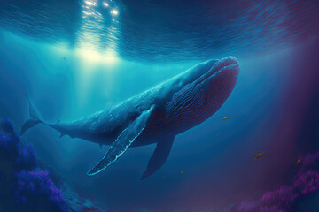 Fototapeta premium Humpback whale breach ,made with Generative AI