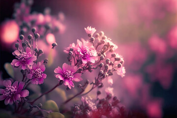 Fototapeta na wymiar Beautiful wild flowers in spring, macro shot ,made with Generative AI