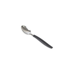 Metal and plastic tea spoon isolated over white background
