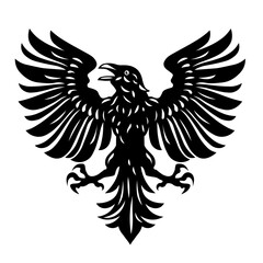Heraldic raven crow. Symbol, sign.