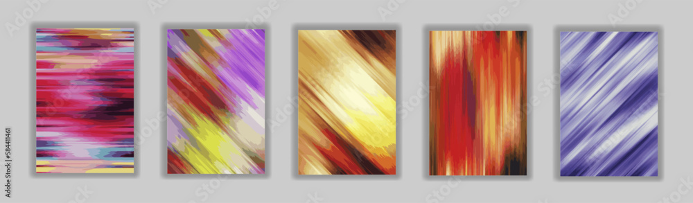Poster set of abstract color blur background. modern smartphone screen, mobile app template.