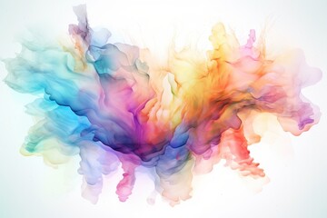 Fototapeta na wymiar a multicolored ink cloud is flying in the air. generative ai
