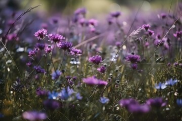 purple flowers, generative AI