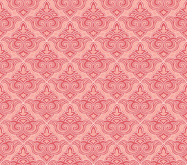 Abstract floral seamless textile pattern. Flourish tiled oriental ethnic background. Arabic ornament with asian flower motif. Good for fabric, textile, wallpaper or package background design.