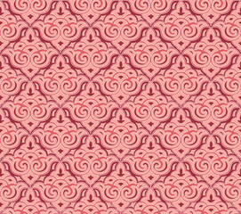 Abstract floral seamless pattern. Flourish tiled oriental ethnic background. Arabic ornament with asian flower motif. Good for fabric, textile, wallpaper or package background design.