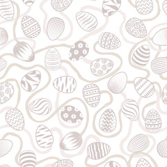 Easter egg seamless pattern. Spring holiday background for printing on fabric, paper for scrapbooking, gift wrap and wallpapers. Happy easter greeting card decor