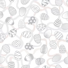Muurstickers Easter egg seamless pattern. Spring holiday Easter background for printing on fabric, paper for scrapbooking, gift wrap and wallpapers. © Terriana