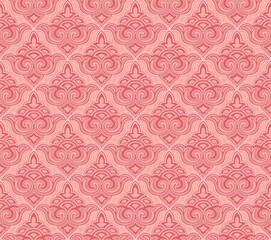 Abstract floral seamless pattern. Flourish tiled oriental ethnic background. Arabic ornament with asian flower motif. Good for fabric, textile, wallpaper or package background design.
