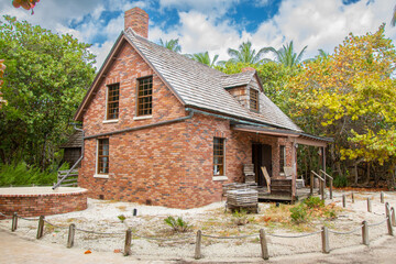 Old house in the park of Key Biscane near Miami, Florida in the United States