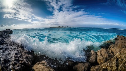 sea and clouds clear water, generative AI