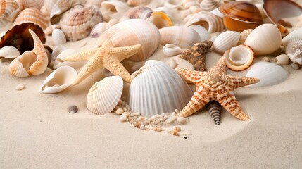 seashells on the beach, generative AI