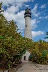 Key Biscane Point Lighthouse near Miami, Florida in the United States