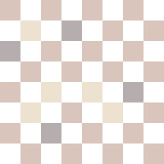 Brown, cream, and white pastel checkerboard pattern background.