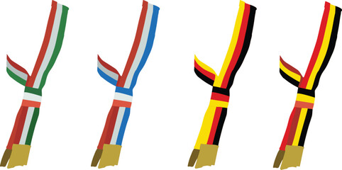celebratory tricolor bands from mayor italy france belgium-
