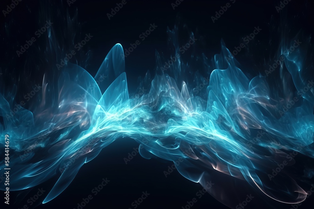 Poster a blue abstract background with a black background and a black background. generative ai