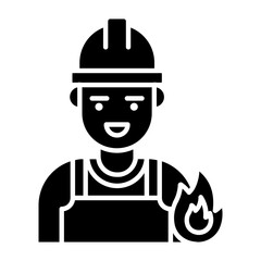 Fire Man Glyph Icon