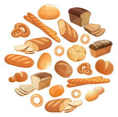 Bread icon round pattern. Bakery products circle
