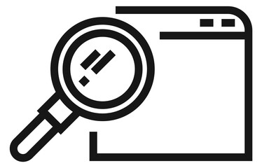 Search black line icon. Web app interface element